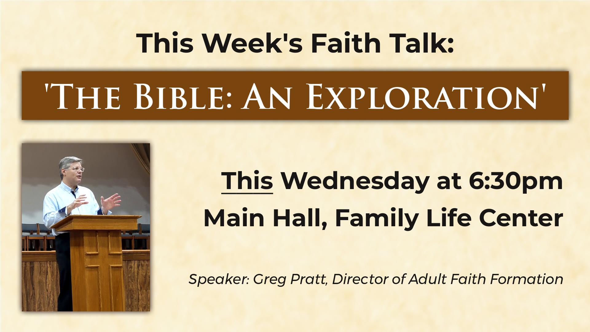Wall Promo - Faith Talk 2 - The Bible - An Exploration