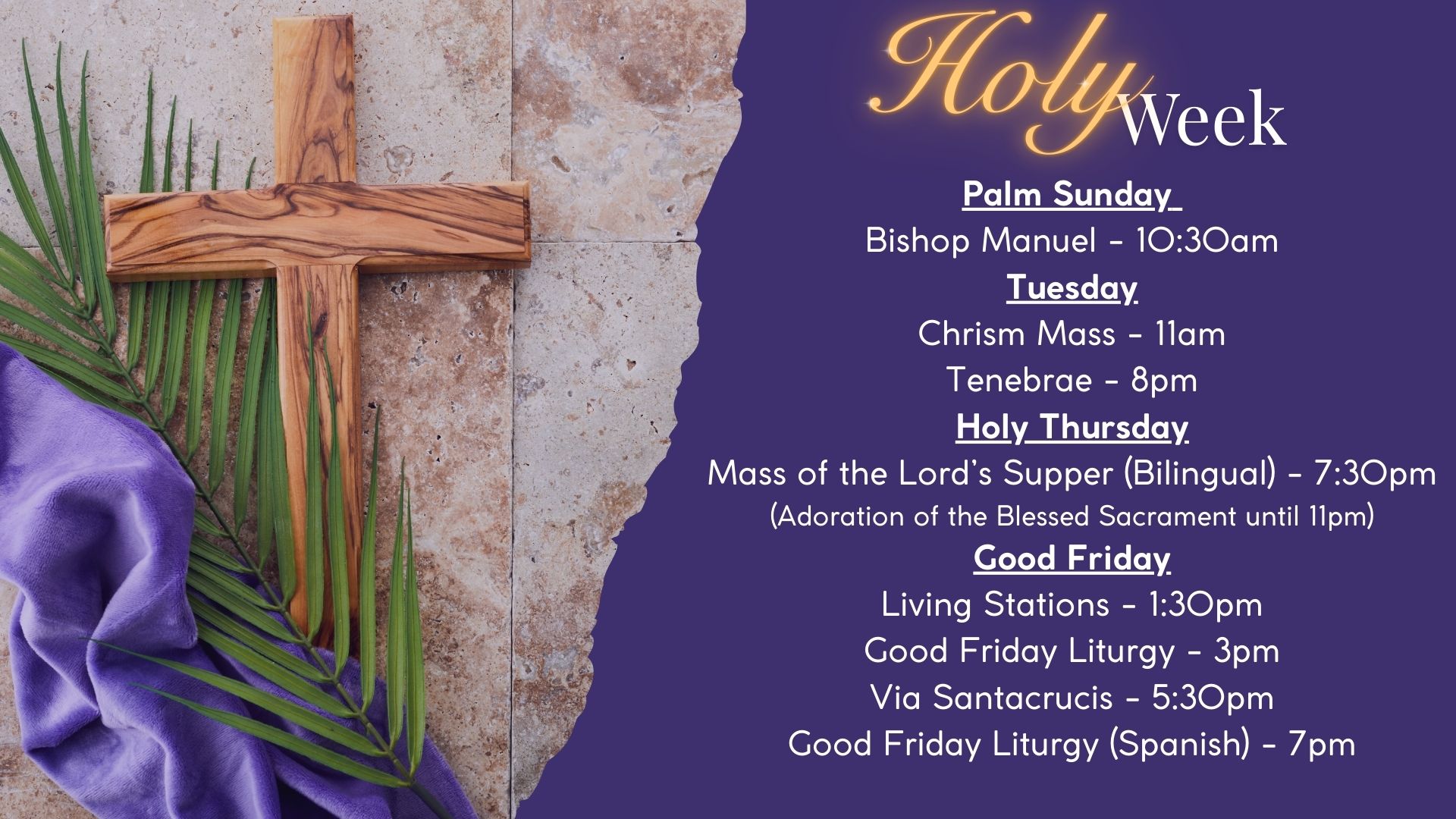 Holy Week Schedule